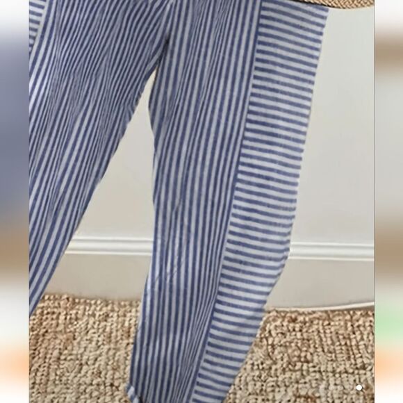 Striped Blue Women's Pants - Picture 5 of 6